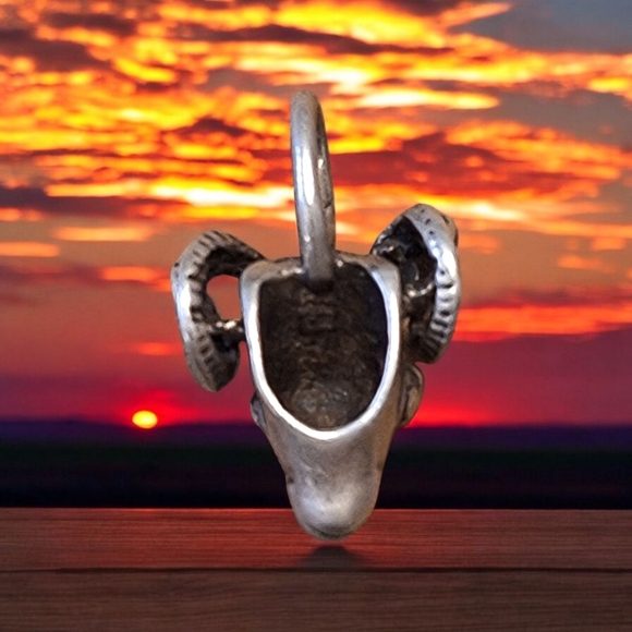 ✨️OOAK! Vintage Sterling Silver Ram head pendant - Picture 8 of 14